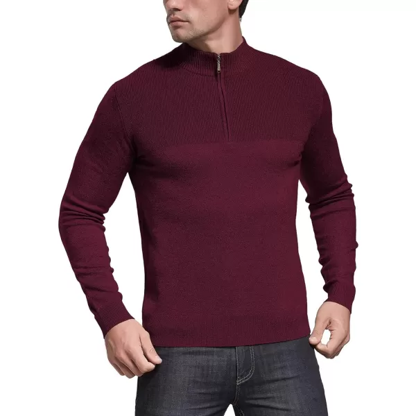 NITAGUT Mens Slim Fit Zip Up Mock Neck Polo Sweater Casual Long Sleeve Sweater and Pullover Sweaters with Ribbing Edge
