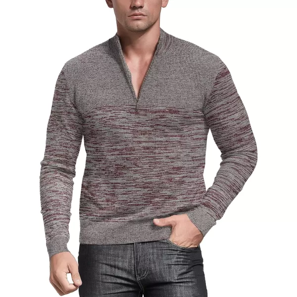 NITAGUT Mens Slim Fit Zip Up Mock Neck Polo Sweater Casual Long Sleeve Sweater and Pullover Sweaters with Ribbing Edge