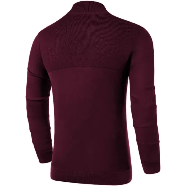NITAGUT Mens Slim Fit Zip Up Mock Neck Polo Sweater Casual Long Sleeve Sweater and Pullover Sweaters with Ribbing Edge