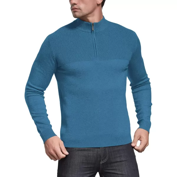 NITAGUT Mens Slim Fit Zip Up Mock Neck Polo Sweater Casual Long Sleeve Sweater and Pullover Sweaters with Ribbing Edge