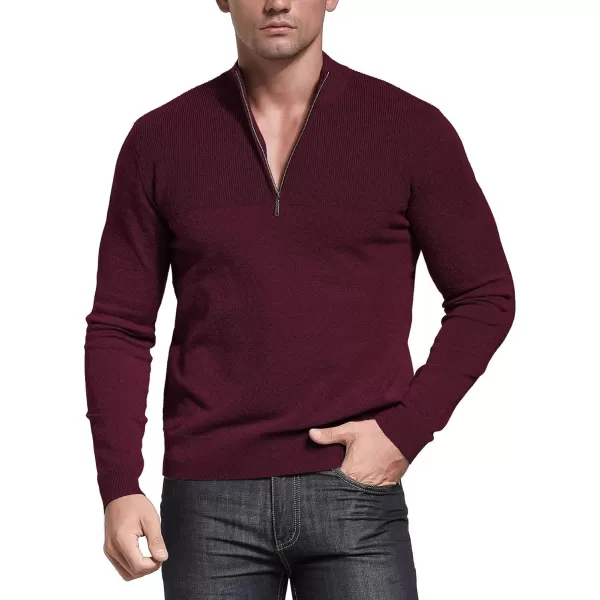 NITAGUT Mens Slim Fit Zip Up Mock Neck Polo Sweater Casual Long Sleeve Sweater and Pullover Sweaters with Ribbing Edge