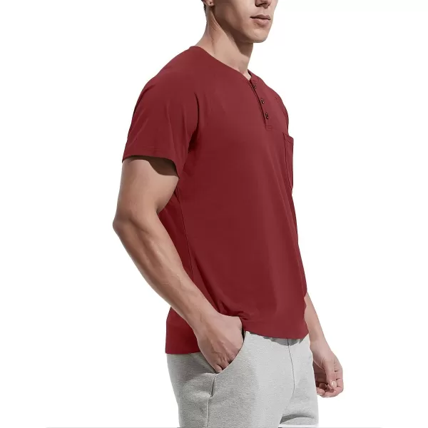 NITAGUT Men's Summer Casual T-Shirts Front Placket Raglan Short Sleeve Henley Shirts with Pocket