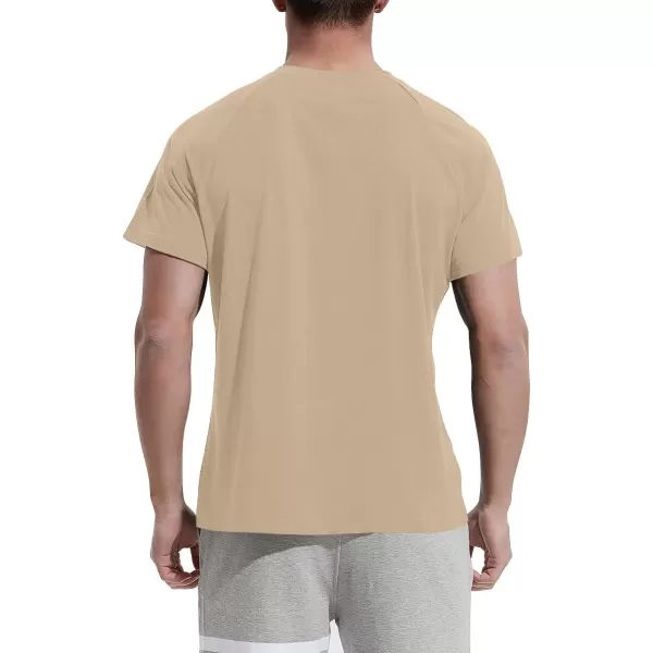 NITAGUT Men's Summer Casual T-Shirts Front Placket Raglan Short Sleeve Henley Shirts with Pocket