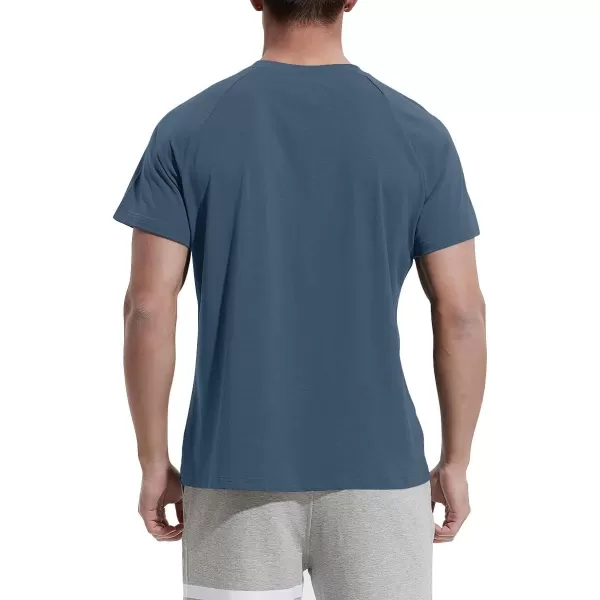 NITAGUT Men's Summer Casual T-Shirts Front Placket Raglan Short Sleeve Henley Shirts with Pocket