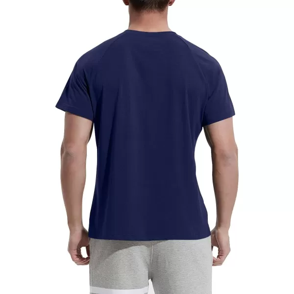 NITAGUT Men's Summer Casual T-Shirts Front Placket Raglan Short Sleeve Henley Shirts with Pocket