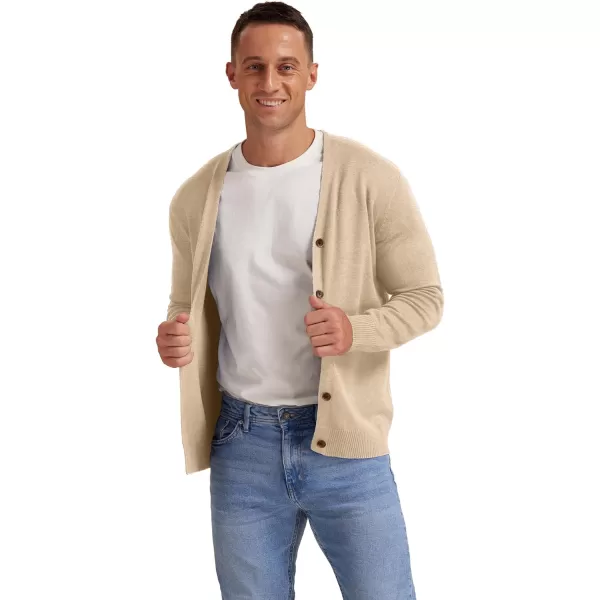 NITAGUT Men's Vintage Striped Long Sleeve Cardigan Sweater with Button V Neck Knitted Sweaters