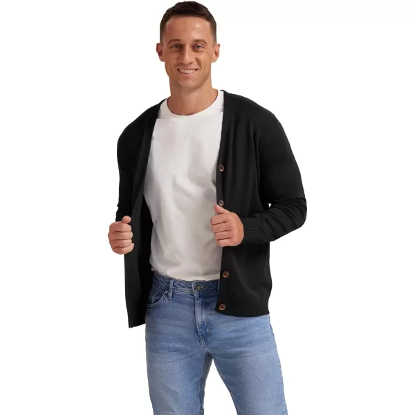 NITAGUT Men's Vintage Striped Long Sleeve Cardigan Sweater with Button V Neck Knitted Sweaters