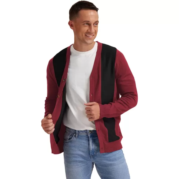 NITAGUT Men's Vintage Striped Long Sleeve Cardigan Sweater with Button V Neck Knitted Sweaters