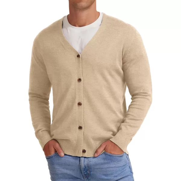 NITAGUT Men's Vintage Striped Long Sleeve Cardigan Sweater with Button V Neck Knitted Sweaters