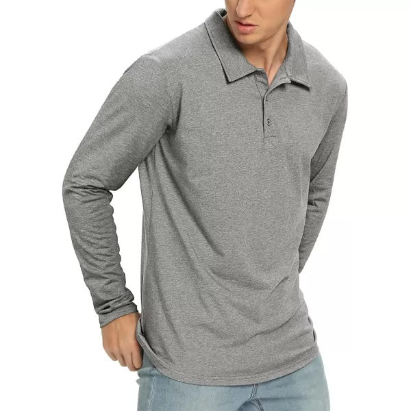 NITAGUT Polo Shirts for Men Short/Long Sleeve Soft Cotton Collared Shirt