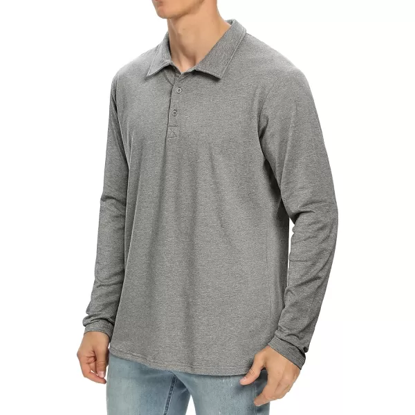 NITAGUT Polo Shirts for Men Short/Long Sleeve Soft Cotton Collared Shirt