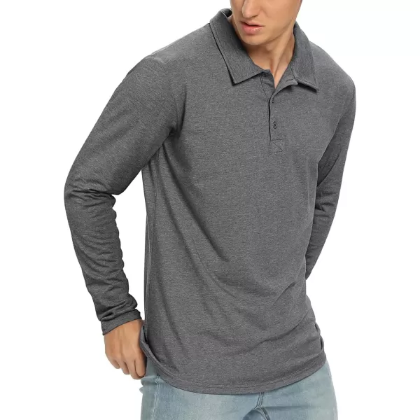 NITAGUT Polo Shirts for Men Short/Long Sleeve Soft Cotton Collared Shirt