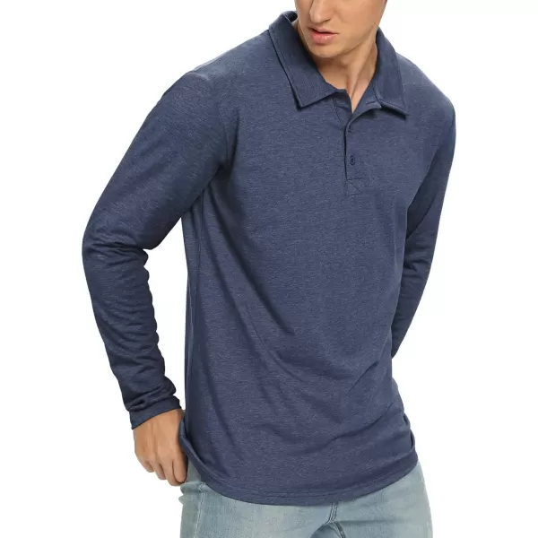 NITAGUT Polo Shirts for Men Short/Long Sleeve Soft Cotton Collared Shirt