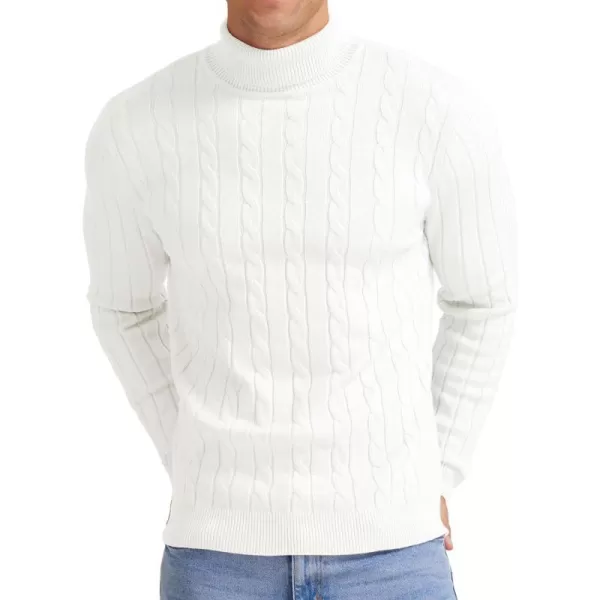 NITAGUT Men's Casual Turtleneck Sweaters Warm Twisted Pattern Knitted Slim Fit Pullover Sweater