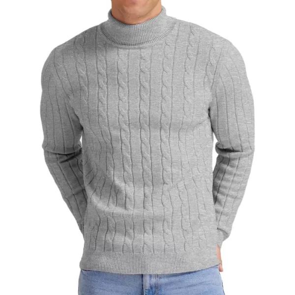 NITAGUT Men's Casual Turtleneck Sweaters Warm Twisted Pattern Knitted Slim Fit Pullover Sweater