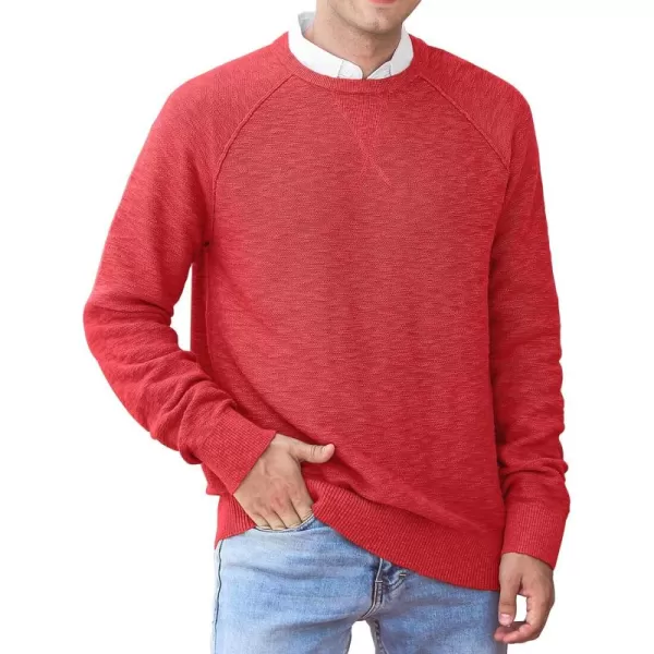 NITAGUT Men's Crewneck Sweater Soft Cotton Rib Knit Casual Rglan Sleeve Classic Pullover Sweater