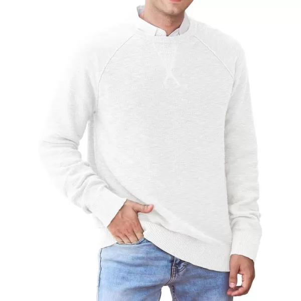 NITAGUT Men's Crewneck Sweater Soft Cotton Rib Knit Casual Rglan Sleeve Classic Pullover Sweater