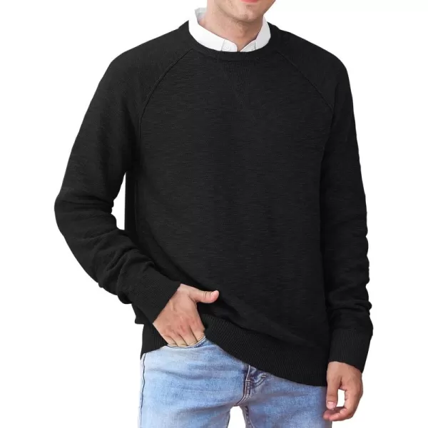 NITAGUT Men's Crewneck Sweater Soft Cotton Rib Knit Casual Rglan Sleeve Classic Pullover Sweater