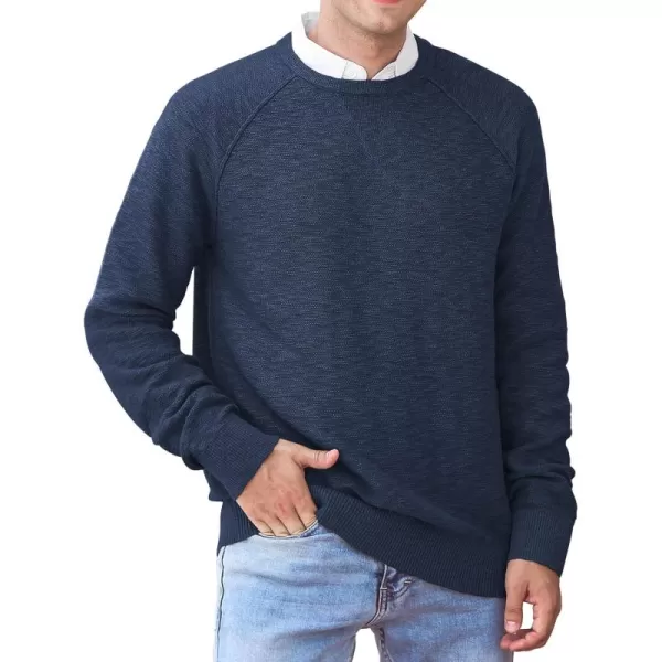NITAGUT Men's Crewneck Sweater Soft Cotton Rib Knit Casual Rglan Sleeve Classic Pullover Sweater