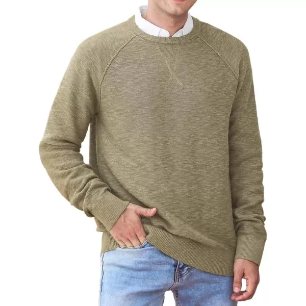 NITAGUT Men's Crewneck Sweater Soft Cotton Rib Knit Casual Rglan Sleeve Classic Pullover Sweater