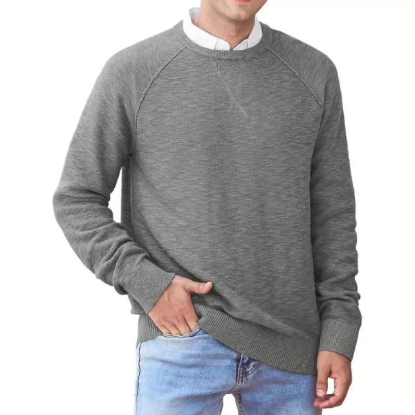 NITAGUT Men's Crewneck Sweater Soft Cotton Rib Knit Casual Rglan Sleeve Classic Pullover Sweater