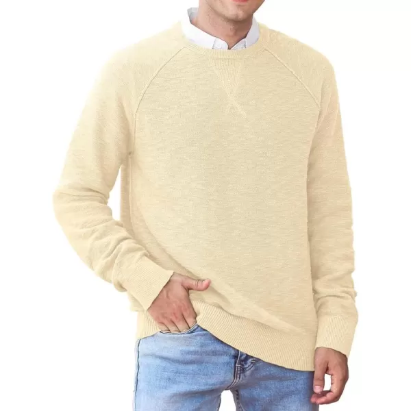 NITAGUT Men's Crewneck Sweater Soft Cotton Rib Knit Casual Rglan Sleeve Classic Pullover Sweater