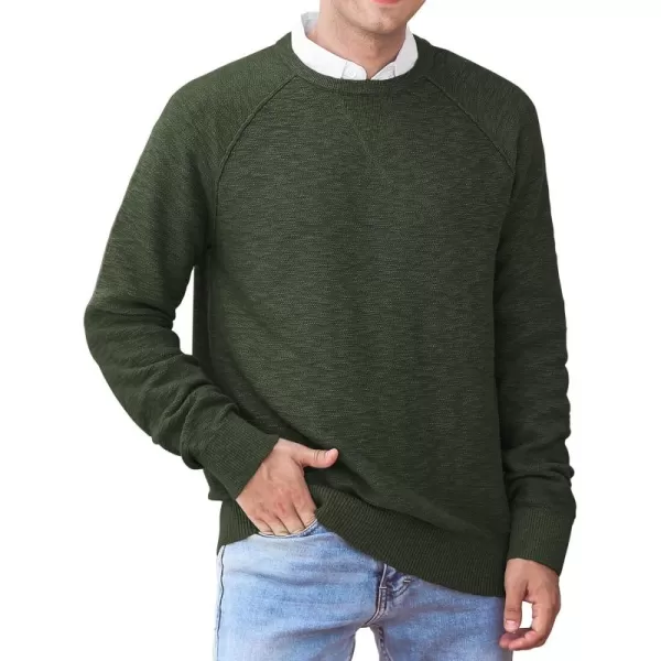 NITAGUT Men's Crewneck Sweater Soft Cotton Rib Knit Casual Rglan Sleeve Classic Pullover Sweater