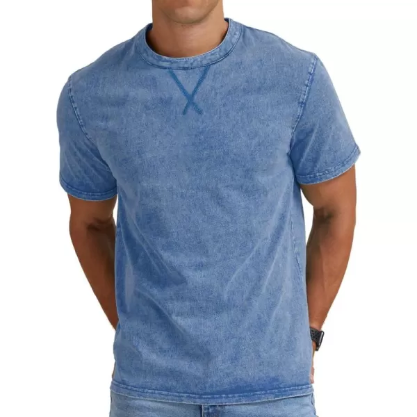 NITAGUT Mens Distressed Cotton Shirts Vintage Hipster Hip Hop Longline Crew Neck T-Shirt