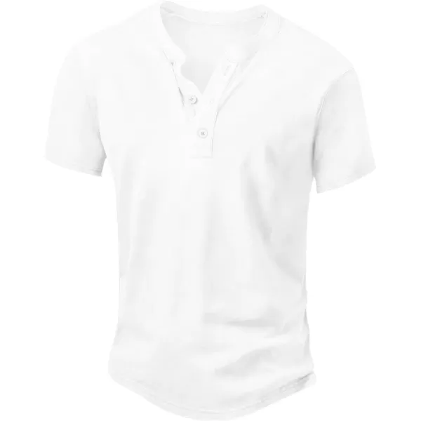 NITAGUT Mens Distressed Henley Shirts Retro Short Sleeve Cotton Tee Shirts Casual Button Down Washed T-Shirts