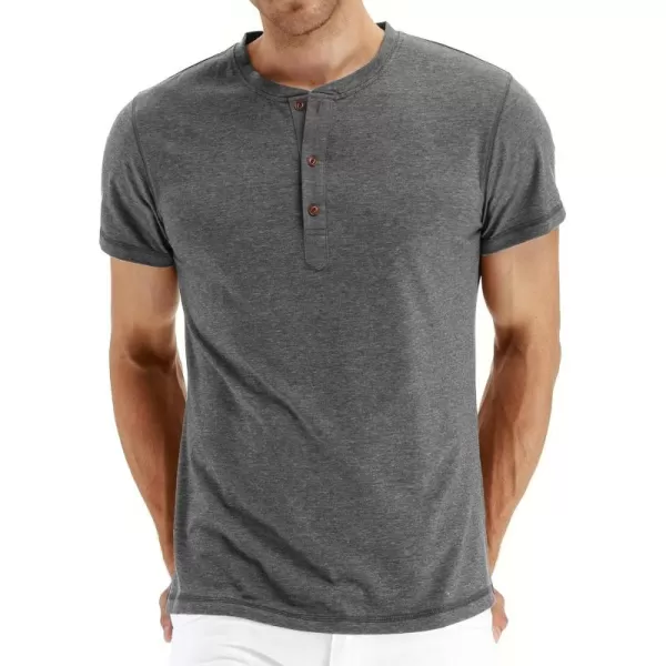 NITAGUT Mens Fashion Casual Front Placket Basic Long/Short Sleeve Henley T-Shirts