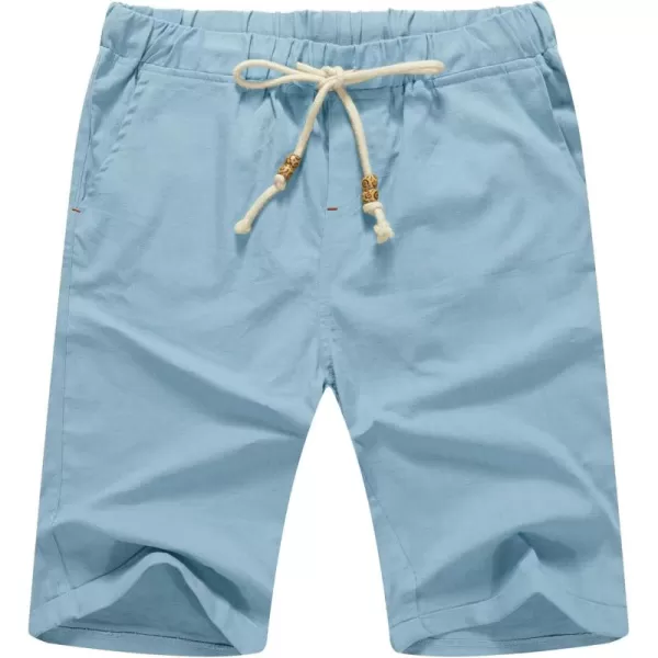 NITAGUT Men's Linen Casual Classic Fit Short Drawstring Summer Beach Shorts