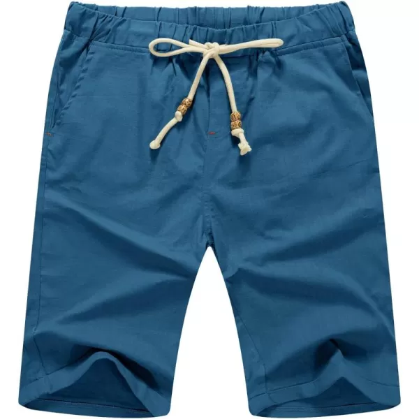 NITAGUT Men's Linen Casual Classic Fit Short Drawstring Summer Beach Shorts