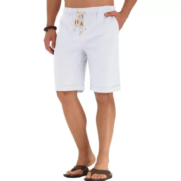 NITAGUT Men's Linen Casual Classic Fit Short Drawstring Summer Beach Shorts