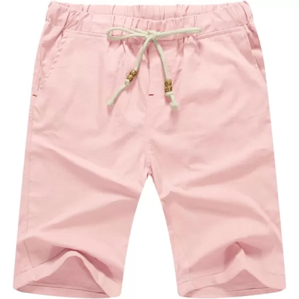 NITAGUT Men's Linen Casual Classic Fit Short Drawstring Summer Beach Shorts