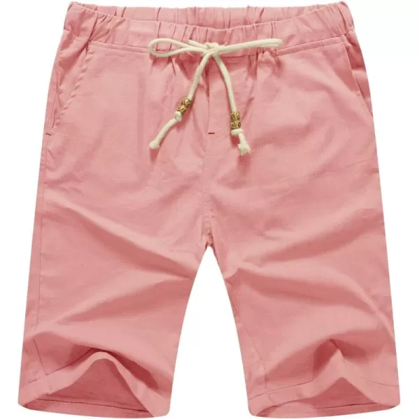 NITAGUT Men's Linen Casual Classic Fit Short Drawstring Summer Beach Shorts