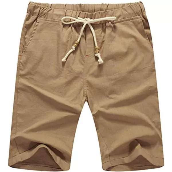 NITAGUT Men's Linen Casual Classic Fit Short Drawstring Summer Beach Shorts