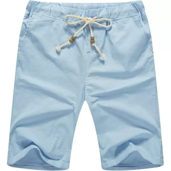 NITAGUT Men's Linen Casual Classic Fit Short Drawstring Summer Beach Shorts