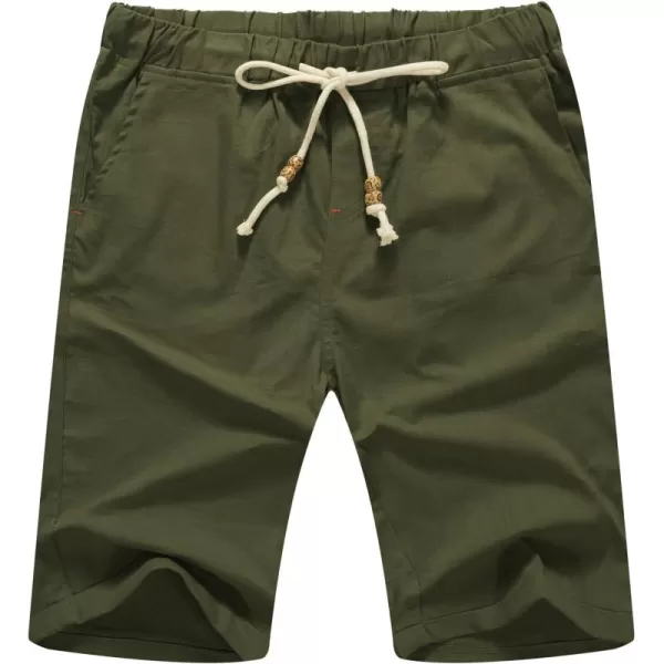 NITAGUT Men's Linen Casual Classic Fit Short Drawstring Summer Beach Shorts