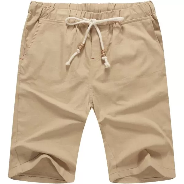 NITAGUT Men's Linen Casual Classic Fit Short Drawstring Summer Beach Shorts