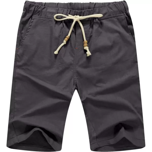 NITAGUT Men's Linen Casual Classic Fit Short Drawstring Summer Beach Shorts
