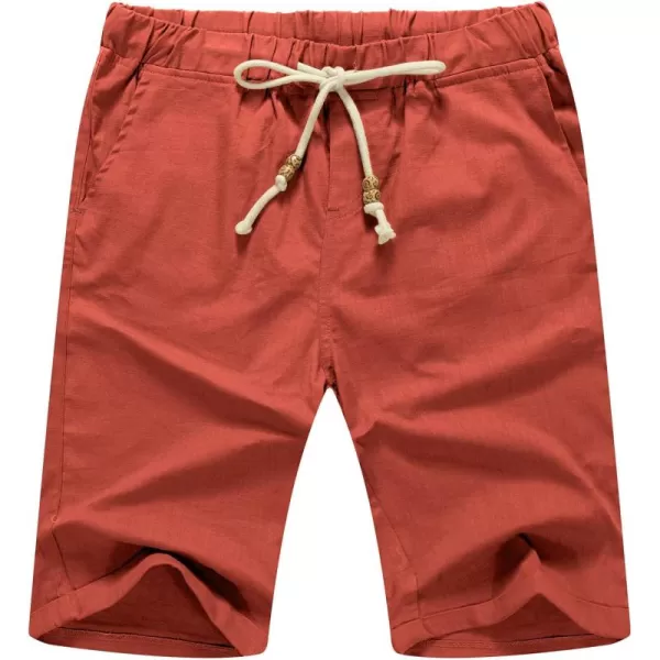 NITAGUT Men's Linen Casual Classic Fit Short Drawstring Summer Beach Shorts