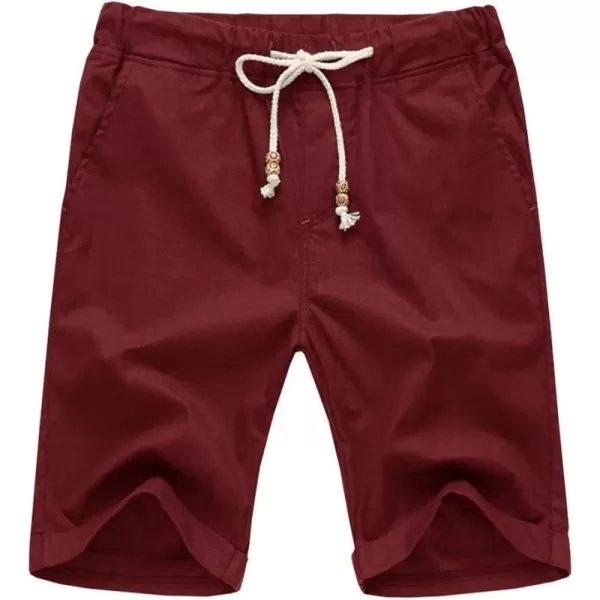 NITAGUT Men's Linen Casual Classic Fit Short Drawstring Summer Beach Shorts