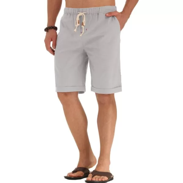 NITAGUT Men's Linen Casual Classic Fit Short Drawstring Summer Beach Shorts