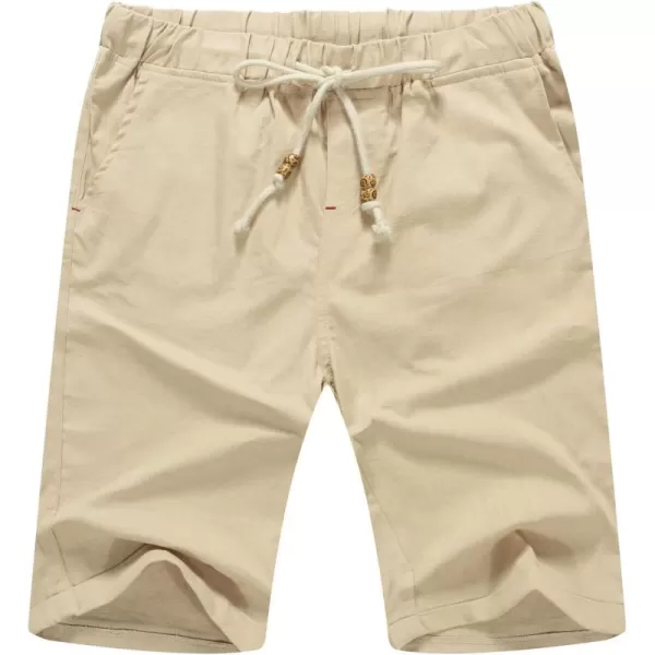 NITAGUT Men's Linen Casual Classic Fit Short Drawstring Summer Beach Shorts