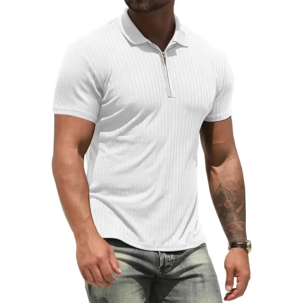 NITAGUT Men's Polo Shirts Long and Short Sleeve Performance Slim Fit Zip T-Shirts for Sports Golf Tennis Workout