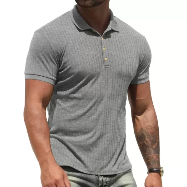 NITAGUT Men's Polo Shirts Shorts&amp; Long Sleeve Casual Slim Fit Workout Shirts