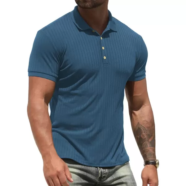 NITAGUT Men's Polo Shirts Shorts&amp; Long Sleeve Casual Slim Fit Workout Shirts