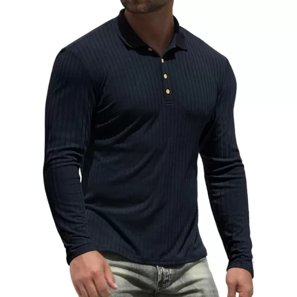 NITAGUT Men's Polo Shirts Shorts&amp; Long Sleeve Casual Slim Fit Workout Shirts