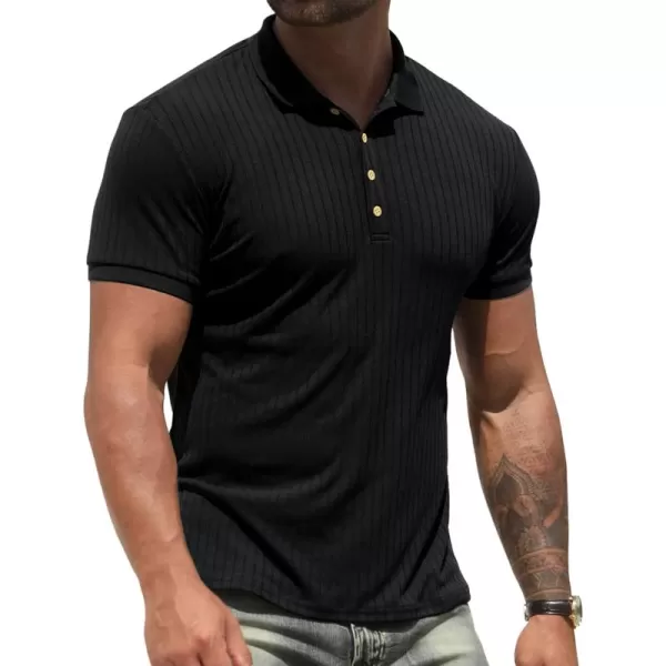 NITAGUT Men's Polo Shirts Shorts&amp; Long Sleeve Casual Slim Fit Workout Shirts