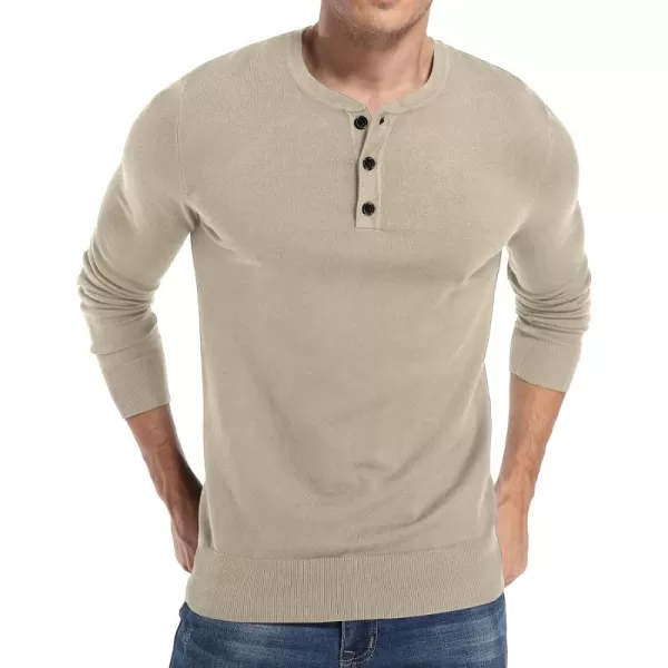 NITAGUT Mens Slim Fit Pullover Sweaters Long Sleeve Knitted Fabric Henley Sweater